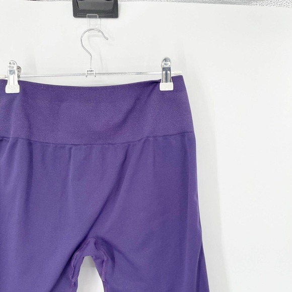 Fabletics Indigo Swirl Seamless Yoga Leggings Sz M Purple High Waisted Stretch - Picture 5 of 7